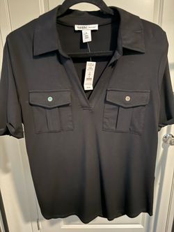 WHBM Outlet Black Short Sleeve Top Size M