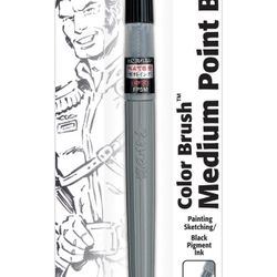 Pentel Arts Color Brush Pen Medium Tip, Black Pigment Ink