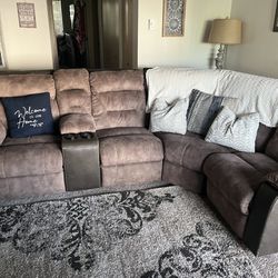 Brown Reclinable Sectional Couch