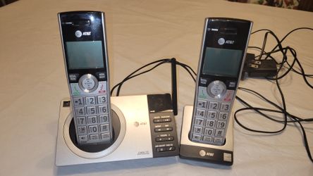 Phone with answering machine and two handsets.