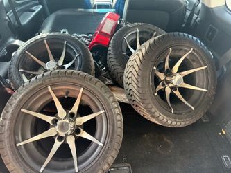 12” Golf Cart wheels and tires black and brushed club car ds precedent ezgo