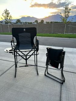 Folding Camping Chair with Side Table