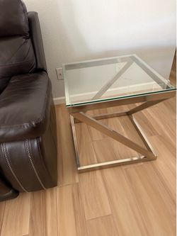 2 Glass side tables