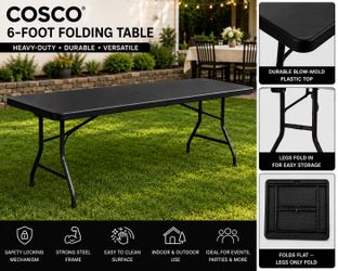COSCO 6-Foot Folding Banquet Table – Heavy-Duty Blow Mold – Commercial Grade