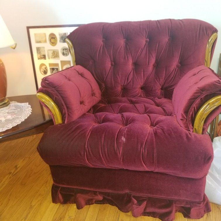 Red velour chair