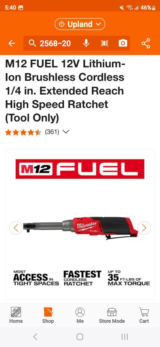 Milwaukee M12 1/4 Ratchet