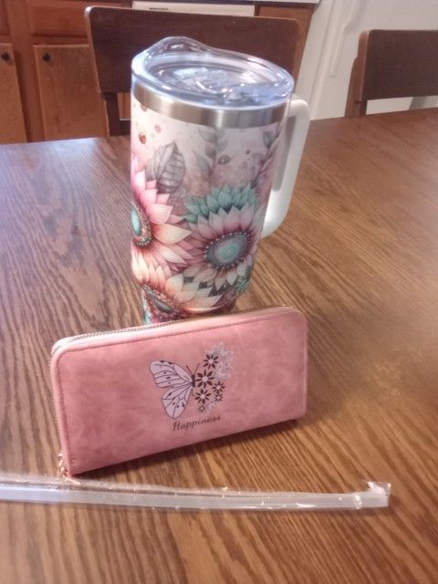 Cup And Straw With Wallet