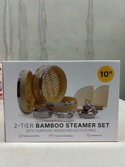 2 Tier Bamboo Steamer Set