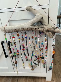 Colorful beaded wall hanging