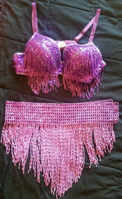 Rave/Costume/Bikini/Purple Metallic