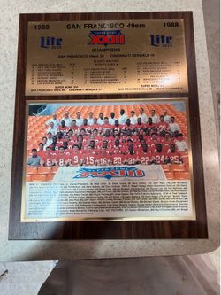 1988 San Francisco 49ers Super Bowl Plaque