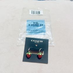 Coach Strawberry Huggie Earrings