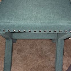 Turquoise Decorative Fabric Stool 