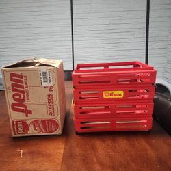 12 Sealed Cases Of Penn Tennis Balls Brand New And Wilson  Ball Hopper