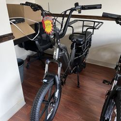USED HOVSCO HovCart Family E-Bike 20" Fat Tire Cargo E-Bike (DARK GREY) 