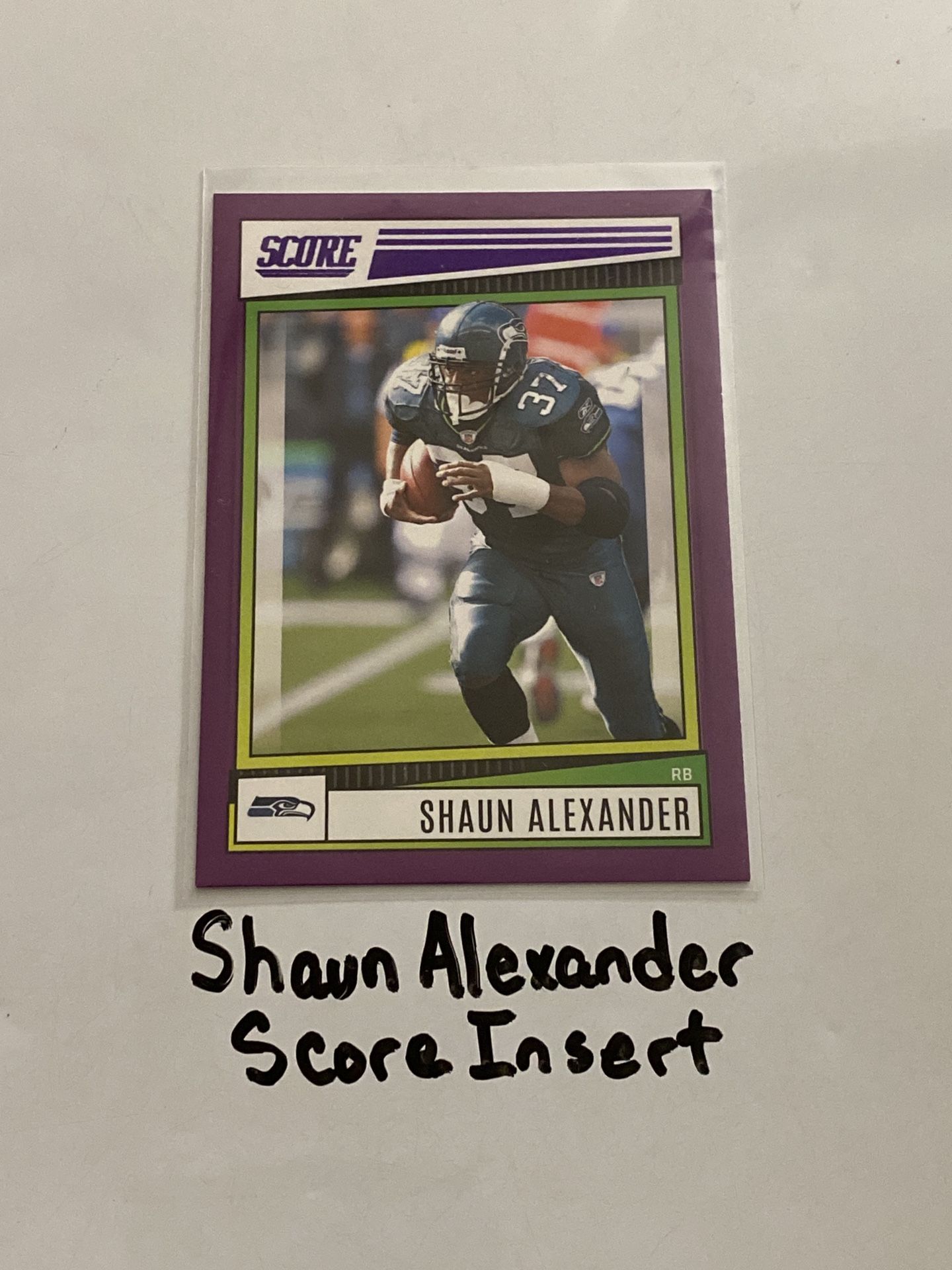 Shaun Alexander Seattle Seahawks RB Score Short Print Insert Card.