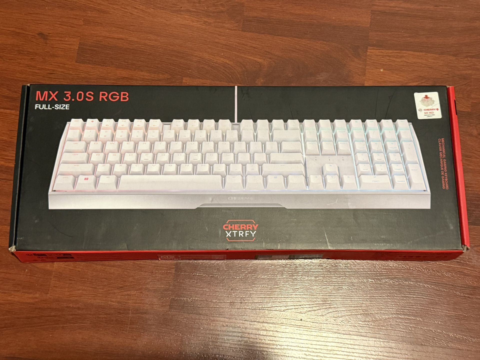 Cherry MX Board 3.0S RGB Mechanical Keyboard with MX RED Switches, White (G80-3874HYAUS-0)