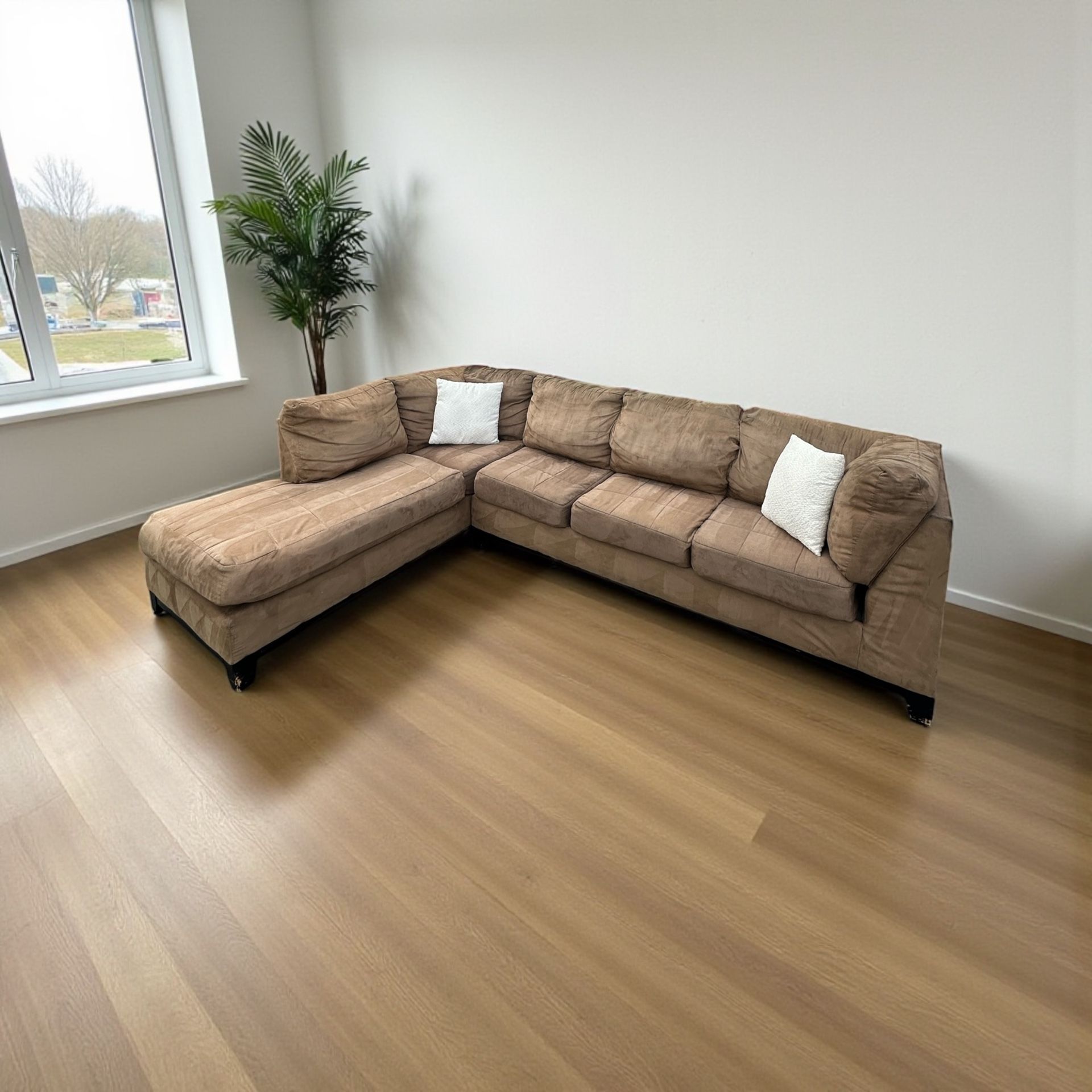 DELIVERY! 🚚 Ashley Furniture Brown L-Shaped Sectional Sofa – Clean, Comfy, Freshly Washed