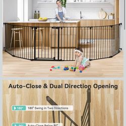 6 panel baby/dog gate with door.