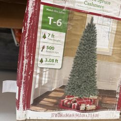Used- Holiday Time 7-Foot Non-Lit Branford Spruce Cashmere artificial Christmas tree.