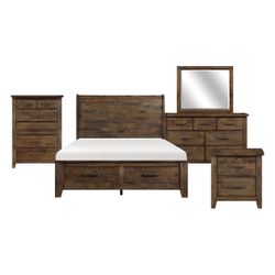 5pc Brown Queen Bedroom Set - Free Delivery Promo 