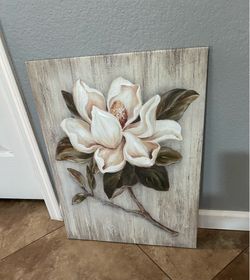 (NEW) 18” x 24” Floral Canvas Wall Art