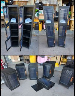 Set of 2 Slim Stackable, rolling storage cabinets read Description for details