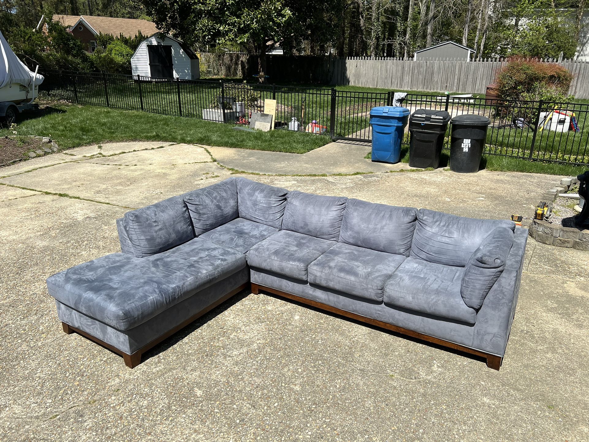 Grey / Blue Sectional Sofa 