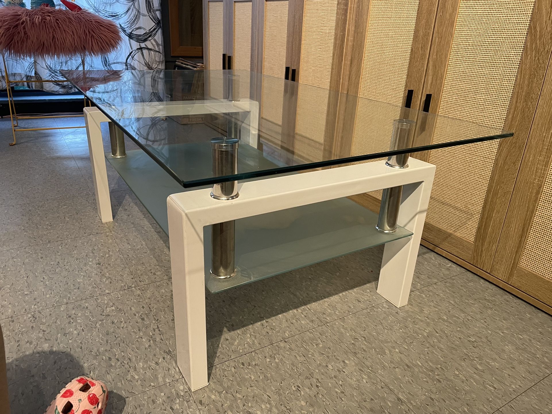 White Glass Table