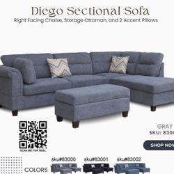 Sectional With Ottoman//Financing Available 