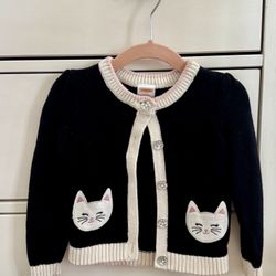 Toddler Girls Gymboree Knitted Black Cardigan Size 12-18 Months