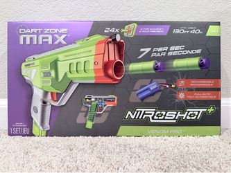 Brand New Dart Zone Max NitroShot+ Venom Pro Foam Dart Blaster Gun - Rechargeable