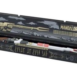 NERF Star Wars Amban Phase-Pulse Gun Rifle Blaster, The Mandalorian, Scope with Illuminated Lens, 10 Darts, Blaster Sounds, 50.25 Inches Long Starwars