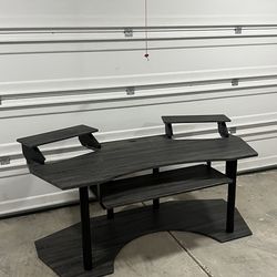 Wooden Music Recording Studio Desk in Black Oak