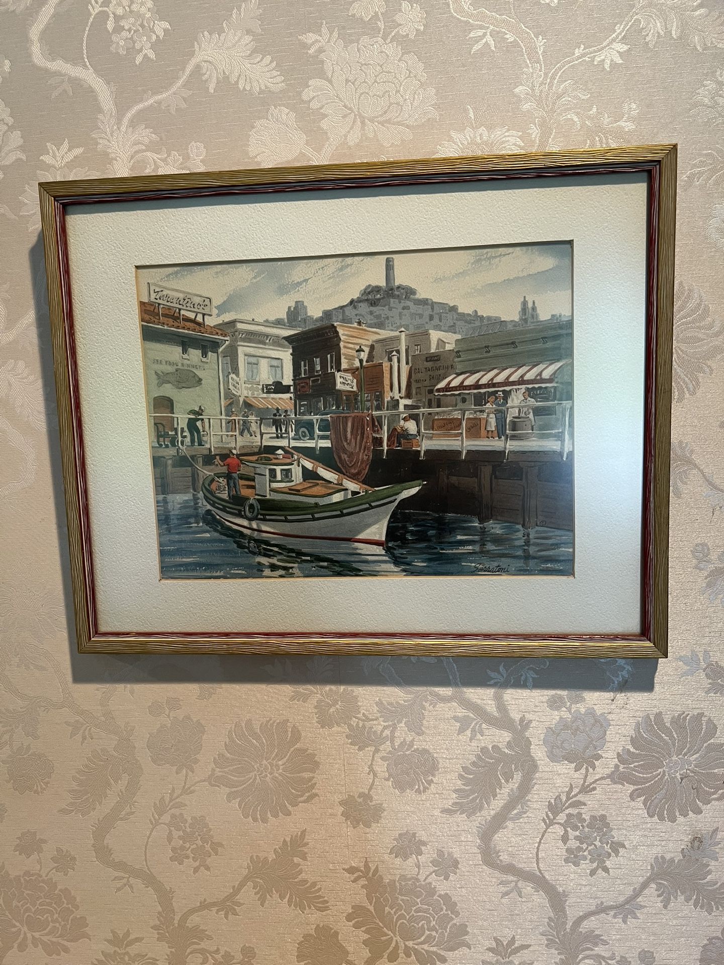 Vintage Boat In Harbor Picture