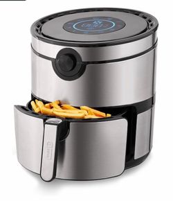 Dash AirCrisp Pro Digital Air Fryer Removable Crisper Basket - 6 Quarts - Silver