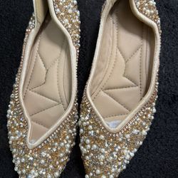 Gold/Pearl Sz 7 Flats