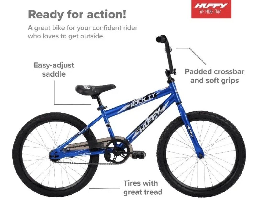 Huffy Rock It 20 inch Bike Royal Blue, Boys Mountain Bike