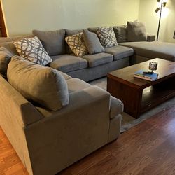 Large Sectional Grey Couch