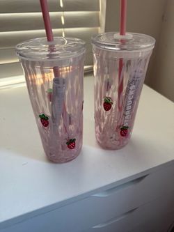 Strawberry glass cup
