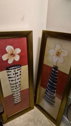 Framed Flower Art Set of 2