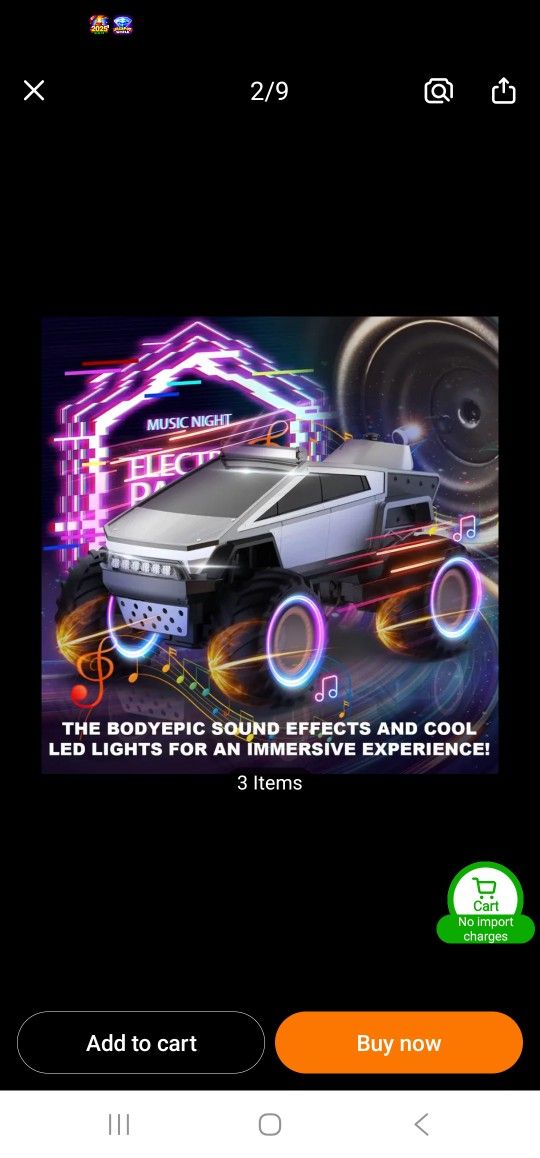 New Rc Cybertruck With Rechargeable battery And Plays Music and has smoke show with LED lights