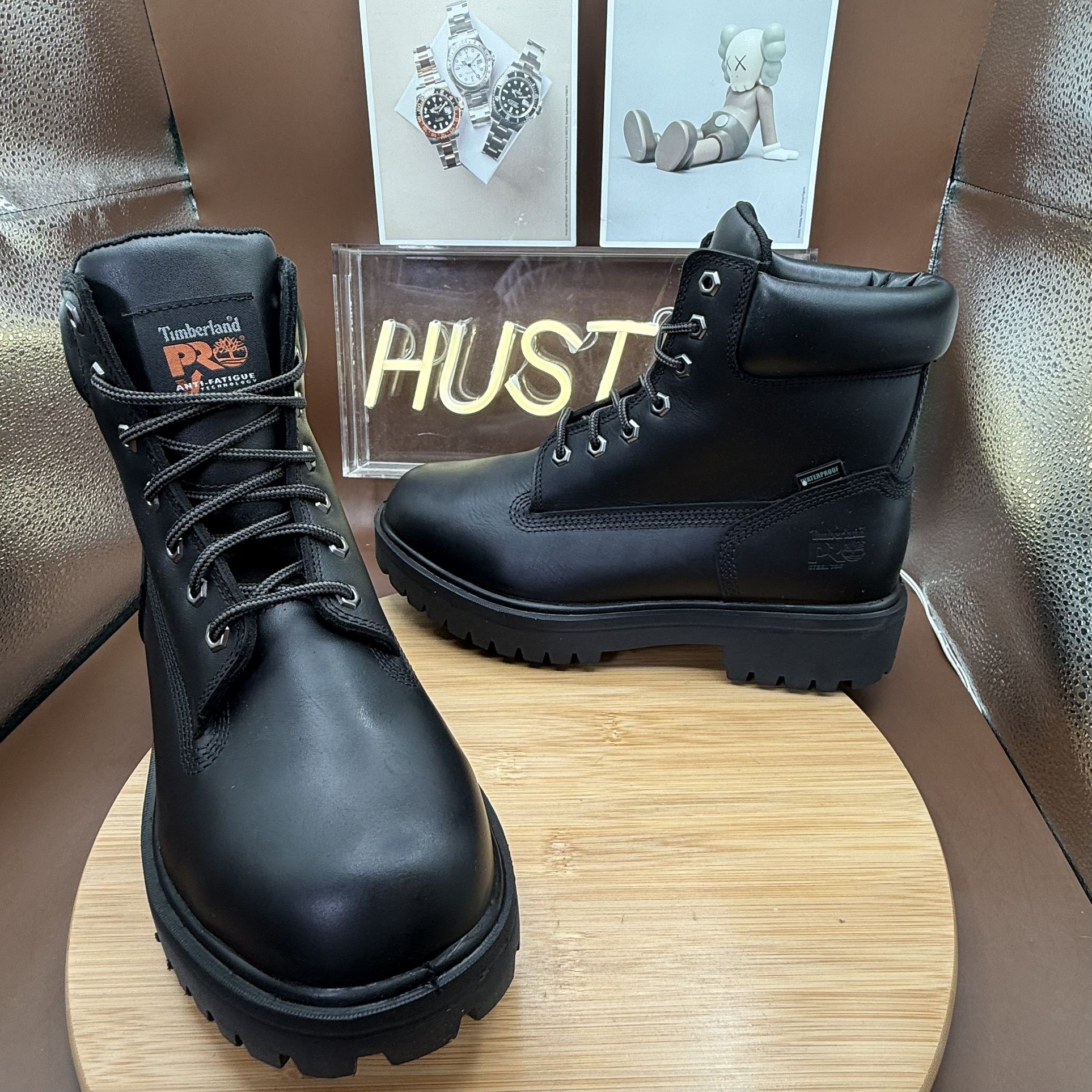 Timberland PRO Black 6in” Waterproof, Insulated, Steel Toe, EH, Work boot Sz 9