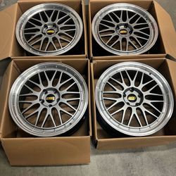 19 INCH SQUARED SET BBS LM STYLE WHEELS RIMS 19X9.5 +30 (5X112) CB: 66.6