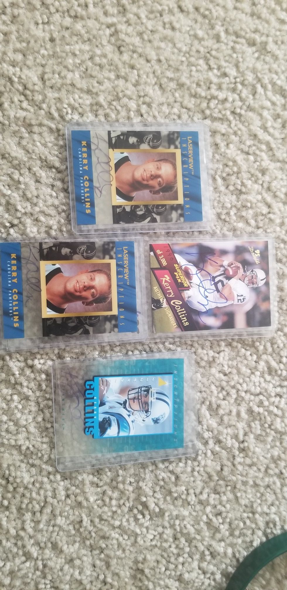 Kerry Collins Auto collection - football cards