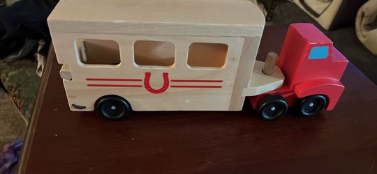 Wood Toy Truck Trailer