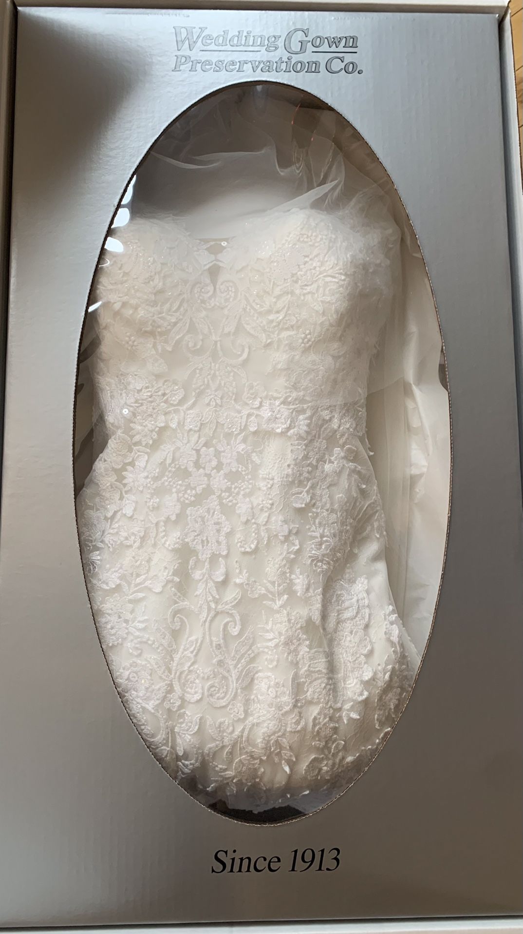 Cleaned and Preserved Stella York Wedding Dress