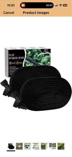 Soaker Hose 100FT, Thickened Flat Soaker Hoses for Garden 100 ft 2 pack Drip Irrigation, Saves 80% Water, Leak-free Design, For Lawn, Flower Bed, Vege