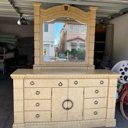 King size Bed Frame with Dresser.