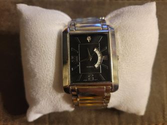 Silver Tone Quartz Analog Mens Fashion Watch Size 7" New Battery Stainless Steel